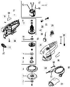 Exploded Diagram A Diagram and Parts List for SP4000ROS Type 1 Black and Decker Orbital or Palm Sander